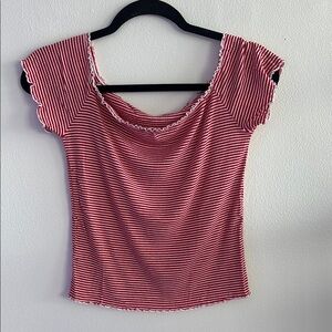 Red Striped Women's Top